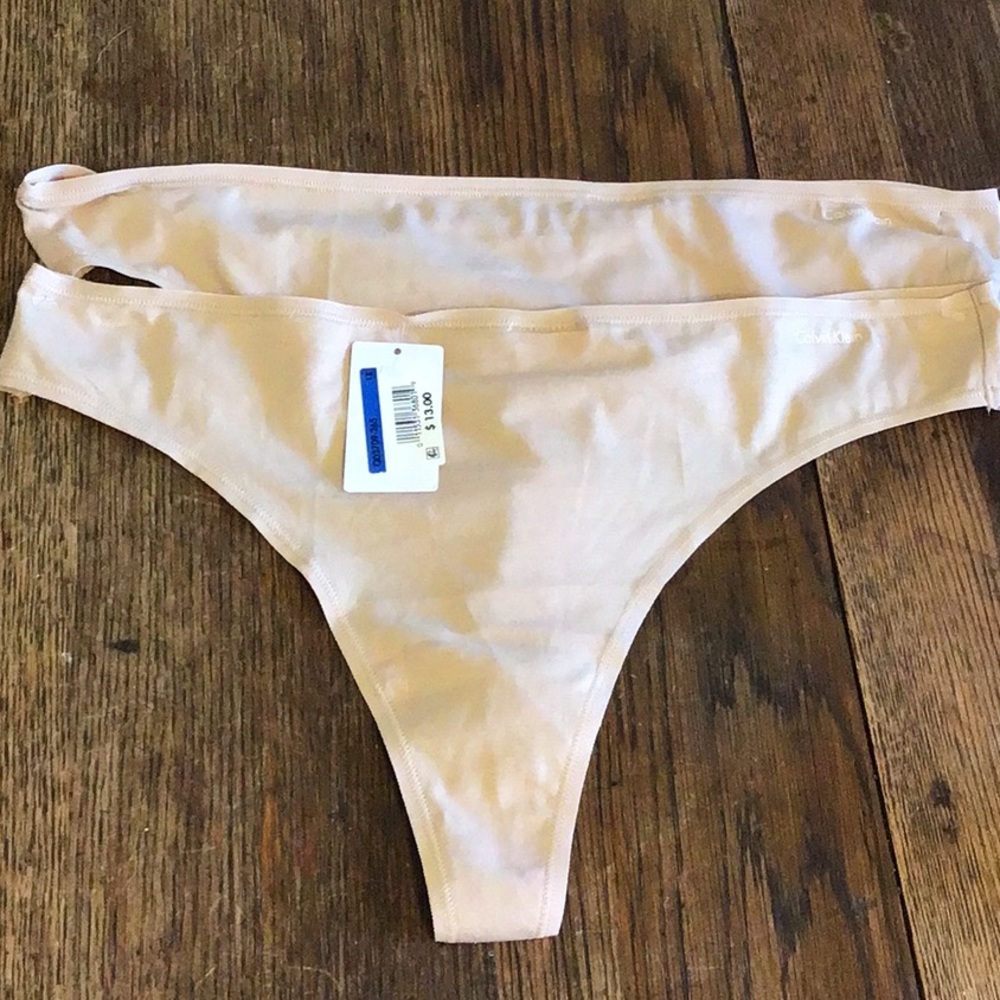 NEW 2 PR Calvin Klein CK PLUS SIZE Women’s Nude Thong Panties size 1X